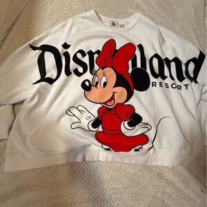 Adult Minnie Mouse Disneyland Boxy oversized Sweatshirt - White & Red